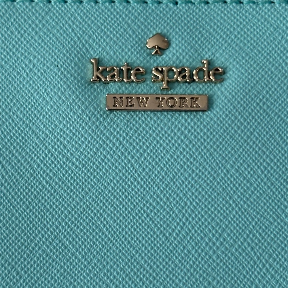 Kate Spade Blue Leather Wallet with Gold Accents - Picture 4 of 7
